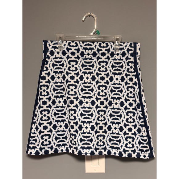 Gretchen Scott Pants - Gretchen Scott Skippy Skort Blue White Geometric Lattice Golf Tennis Skirt Small